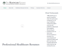 Tablet Screenshot of myhealthcareresume.com